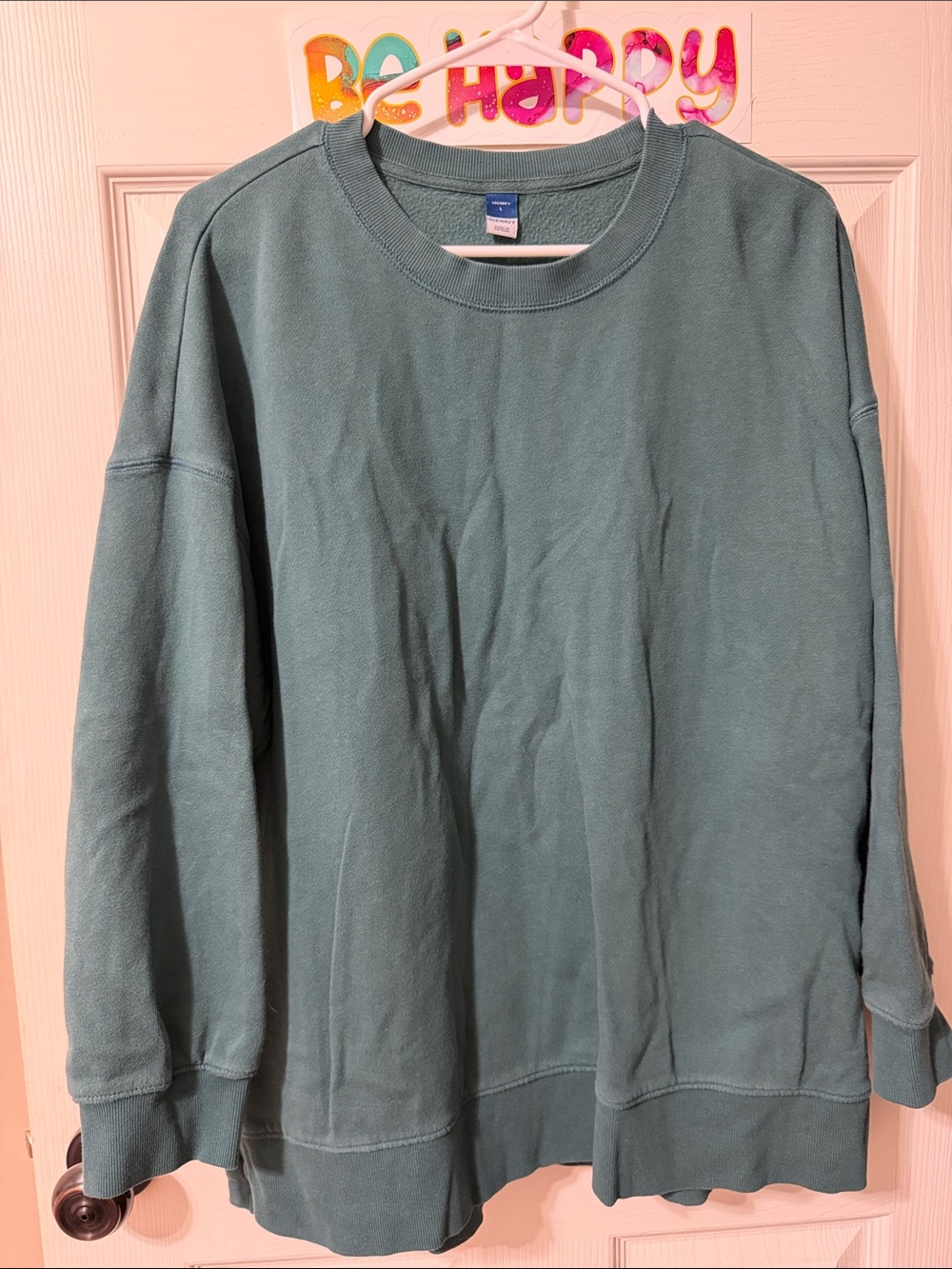 Old Navy So Comfy Oversized Crewneck Sweatshirt in Sage
